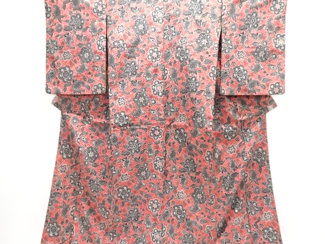 大正ロマン　唐花模様織り出し着物